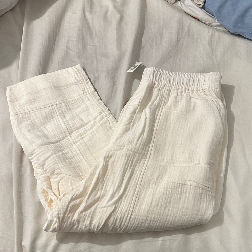 Madewell cream 100% cotton pants